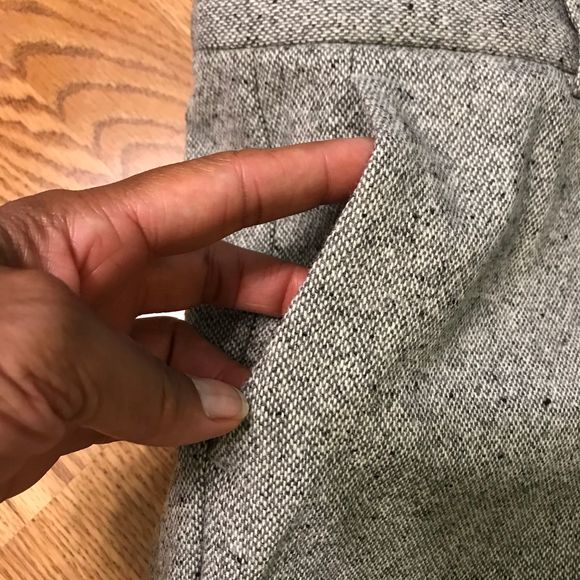Theory Tweed Wool Trousers Grey Sz 10 - Picture 4 of 9